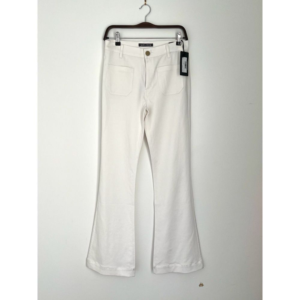 NWT Slate & Stone White Flare Pant, Mid-Rise, Stretch Size 4